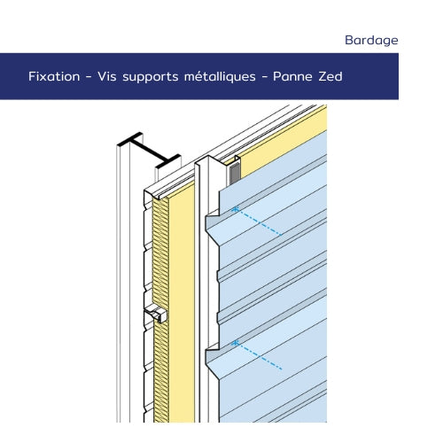 Vis autoperceuse bardage métal – Ø 5,5 x 25 mm – Fine épaisseur