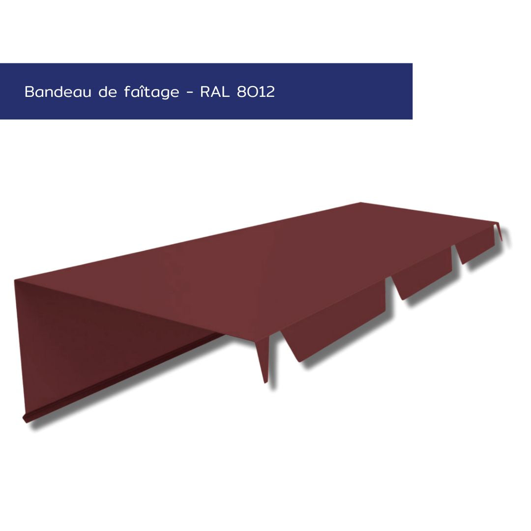 Bandeau de faîtage – Toiture une pente – Acier prélaqué 75/100