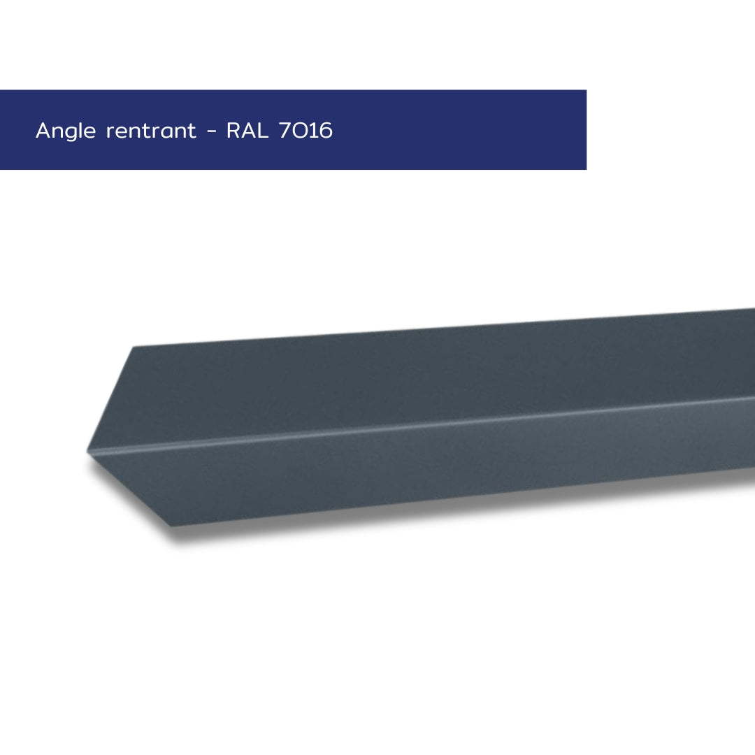 Angle rentrant – Finition intérieure bardage – Acier prélaqué 75/100