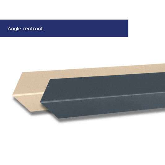 Angle rentrant – Finition intérieure bardage – Acier prélaqué 75/100