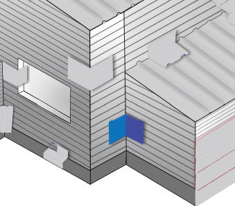 Angle rentrant – Finition intérieure bardage – Acier prélaqué 75/100