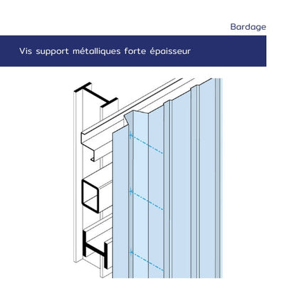 Vis autoperceuse bardage métal – Ø 5,5 x 32 mm – Forte épaisseur (IPN)