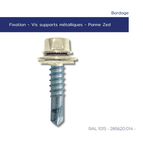 Vis autoperceuse bardage métal – Ø 5,5 x 25 mm – Fine épaisseur