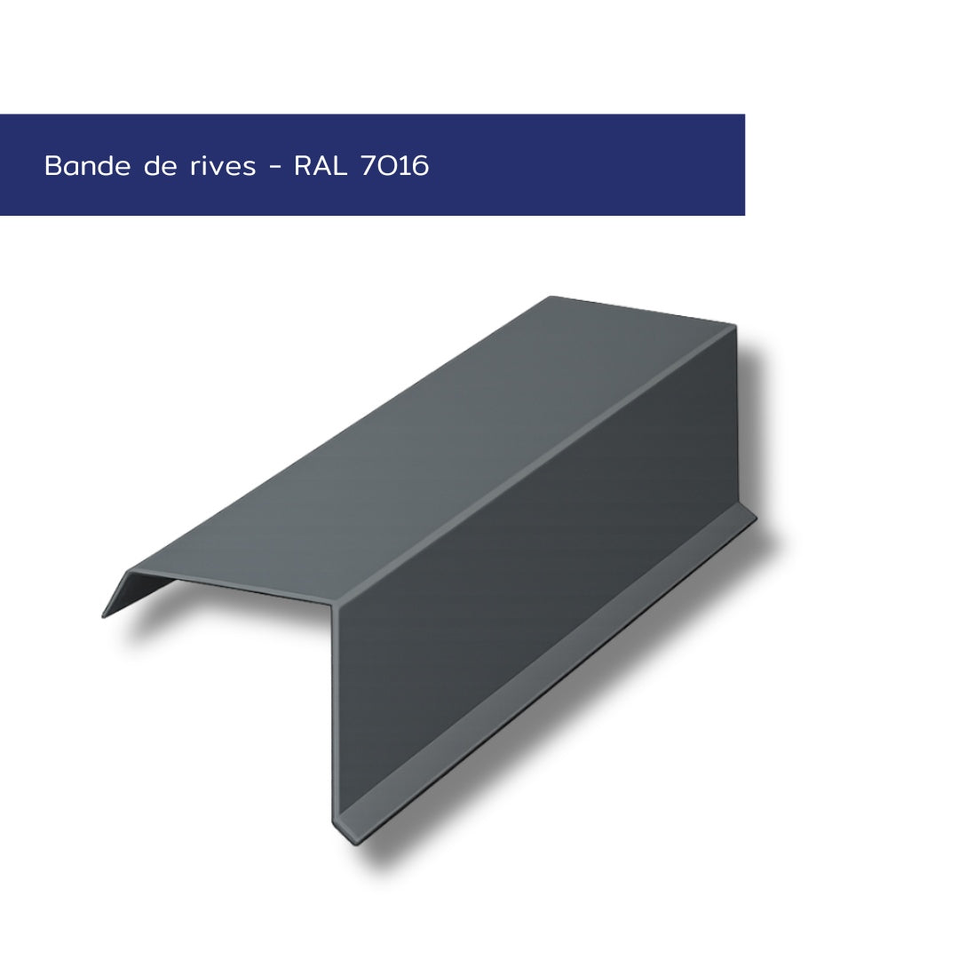 Bande de rives – Finition de versant toiture – Acier prélaqué 75/100