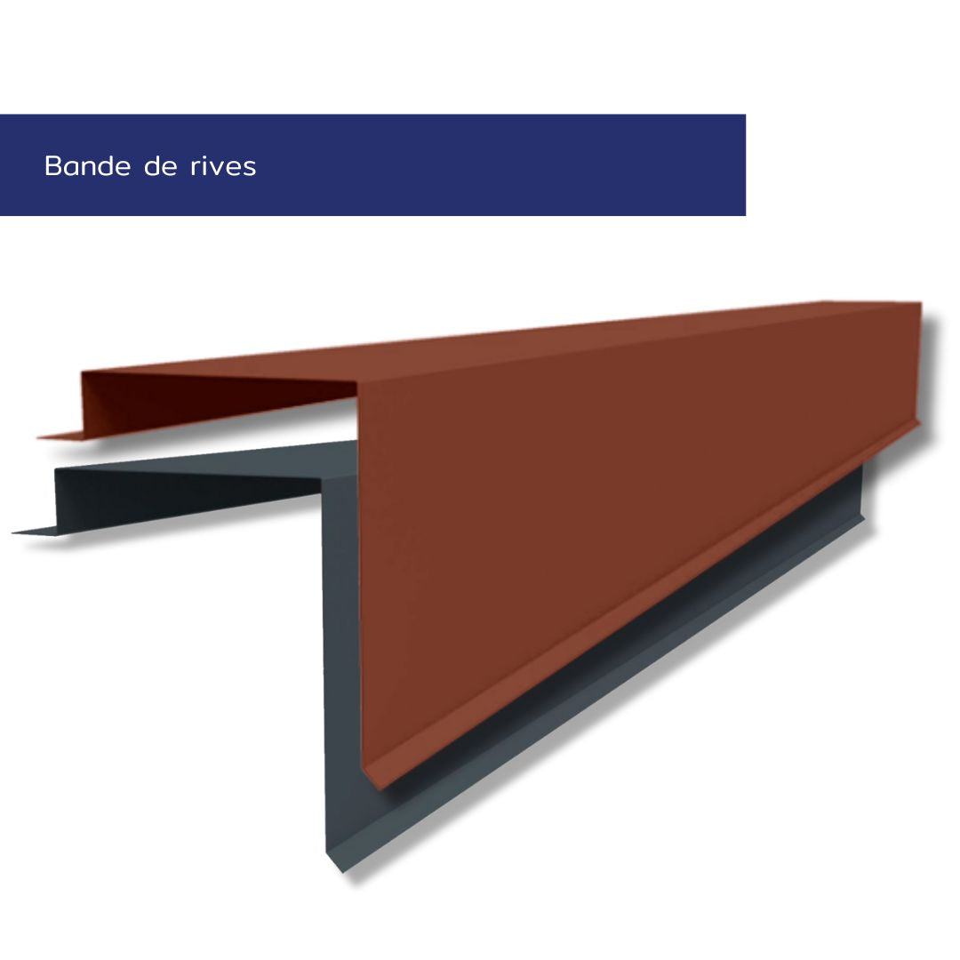 Bande de rives – Finition de versant toiture – Acier prélaqué 75/100