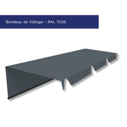 Bandeau de faîtage – Toiture une pente – Acier prélaqué 75/100