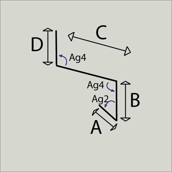 Bavette à rejet d’eau – Finition bas de bardage – Acier prélaqué 75/100