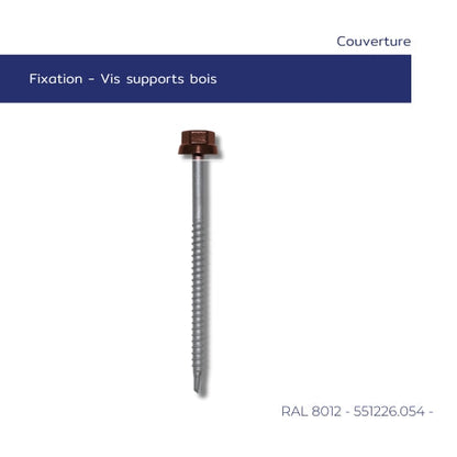 Vis autoperceuse couverture bois – Ø 6,5 x 100 mm – Étanchéité EPDM
