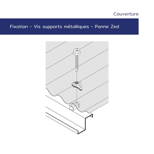 Vis autoperceuse couverture métal – Ø 6,3 x 75 mm – Fine épaisseur