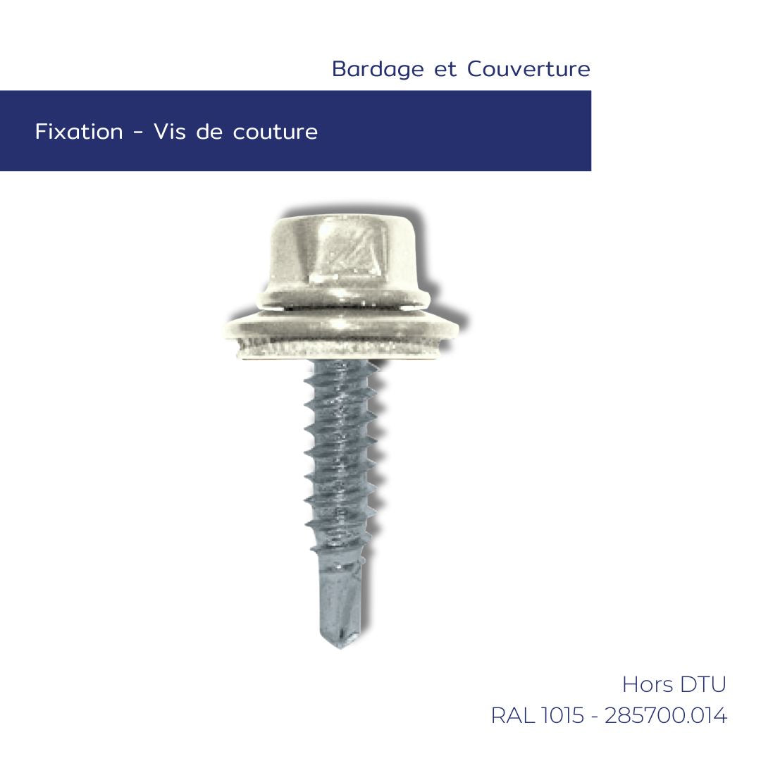 Vis de couture métal sur métal – Bardage & couverture – Standard Hors DTU