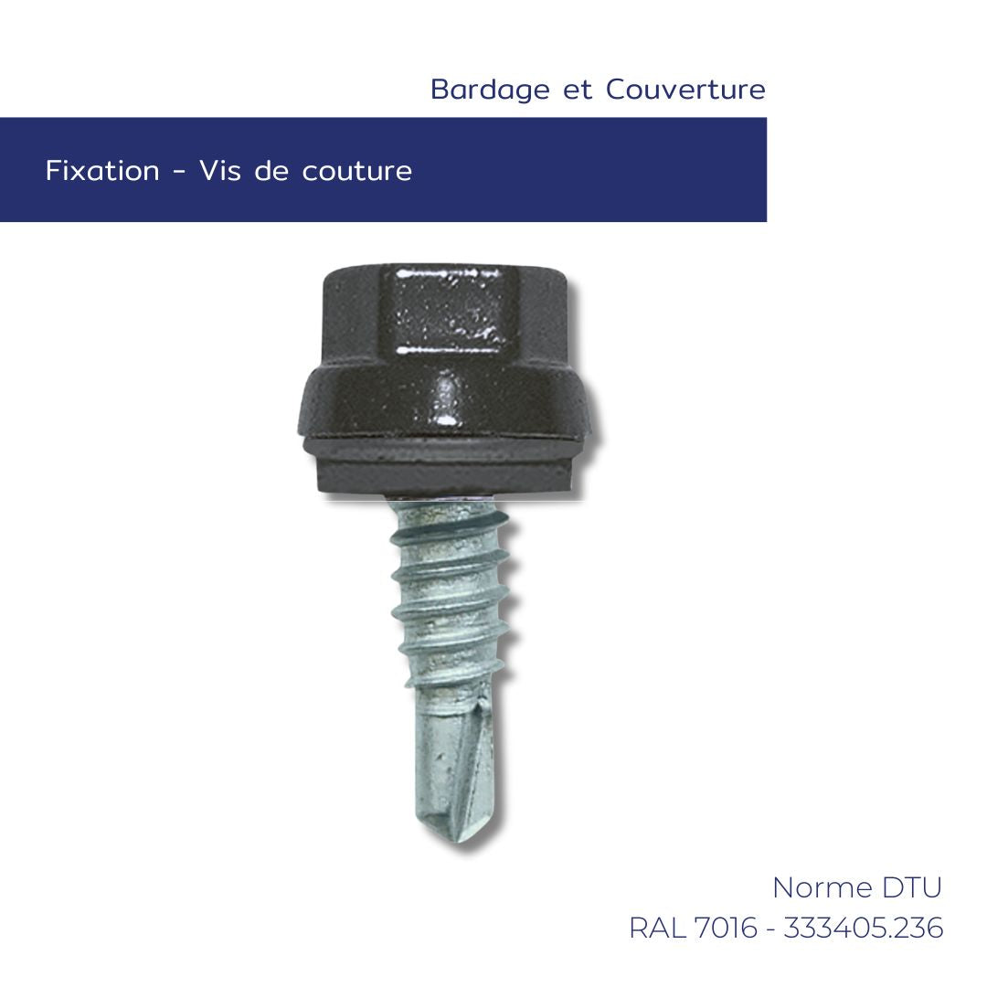 Vis de couture métal sur métal – Bardage & couverture – Conforme DTU