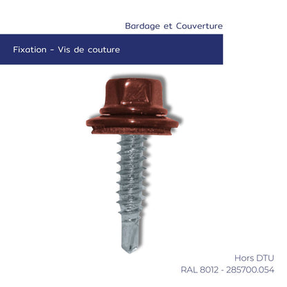 Vis de couture métal sur métal – Bardage & couverture – Standard Hors DTU