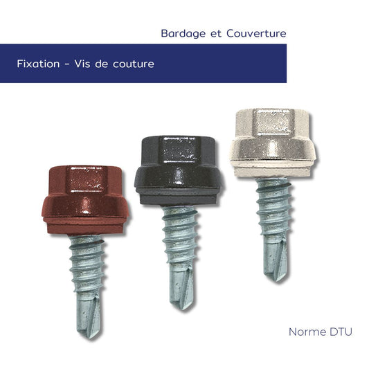 Vis de couture métal sur métal – Bardage & couverture – Conforme DTU