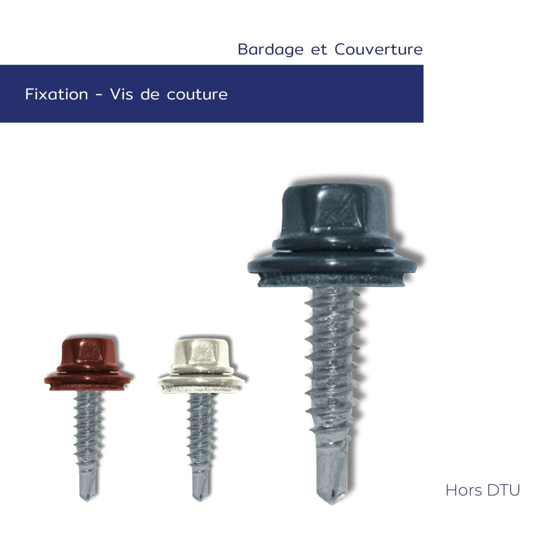 Vis de couture métal sur métal – Bardage & couverture – Standard Hors DTU