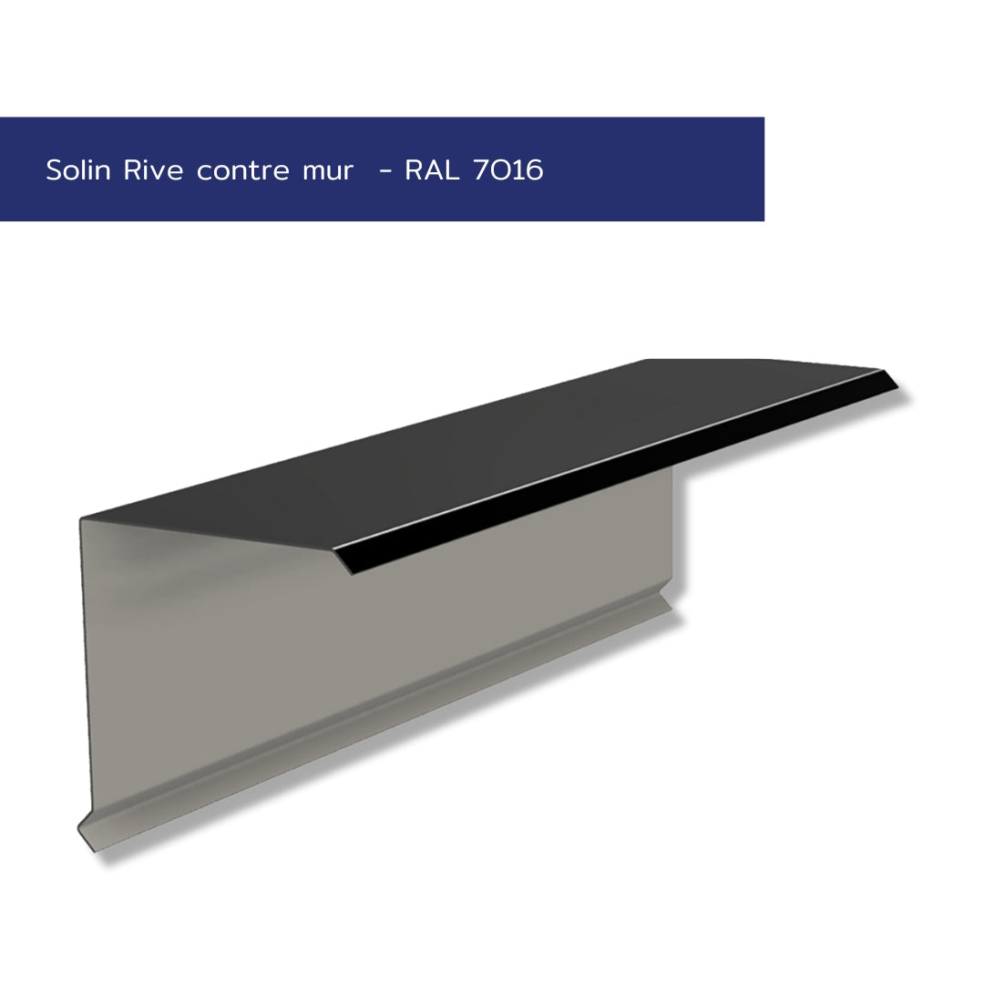 Rive contre mur – Étanchéité latérale toiture – Acier prélaqué 75/100