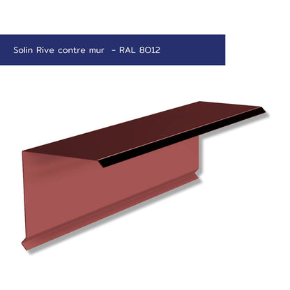 Rive contre mur – Étanchéité latérale toiture – Acier prélaqué 75/100