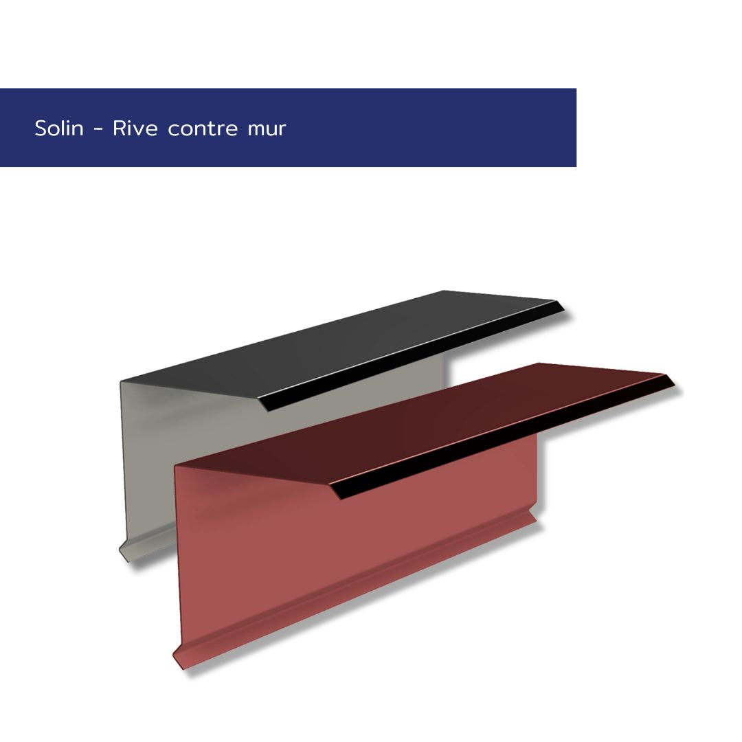 Rive contre mur – Étanchéité latérale toiture – Acier prélaqué 75/100